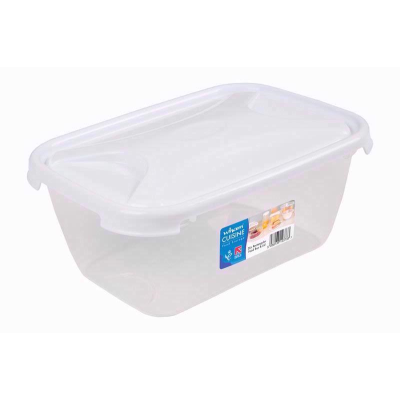 Wham 2.0 Litre Rectangular Food Box Clear With White Lid Wham 2.0 Litre Rectangular Food Box Clear With White Lid